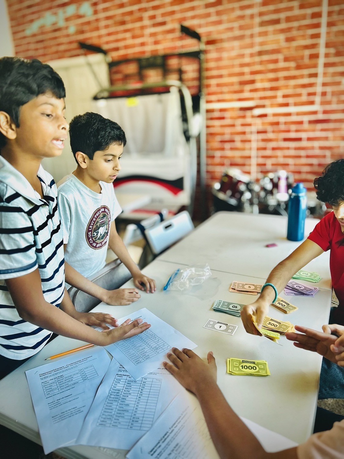 A student taking part in a career activity